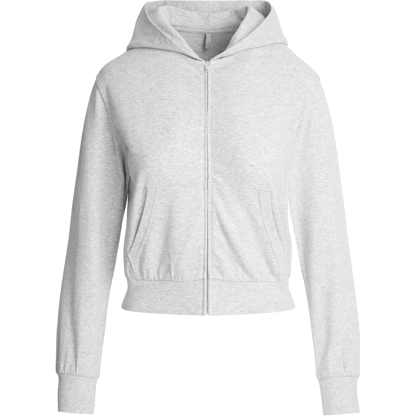 

Skims SS25 COTTON JERSEY ZIP UP HOODIE Толстовка женская LIGHT HEATHER GREY/Light Heather Gray