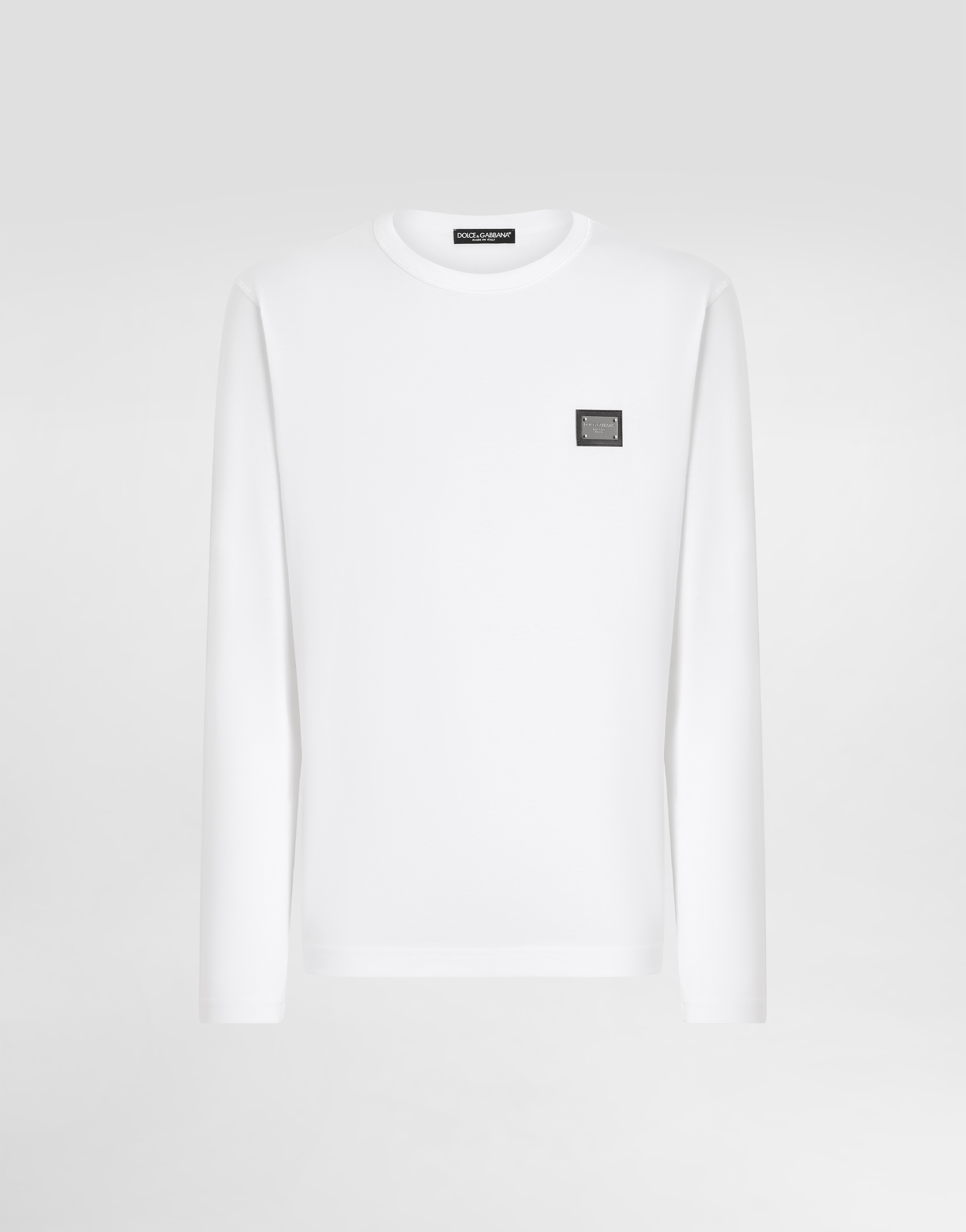 

Футболка с длинными рукавами и фирменной нашивкой Dolce & Gabbana, белый