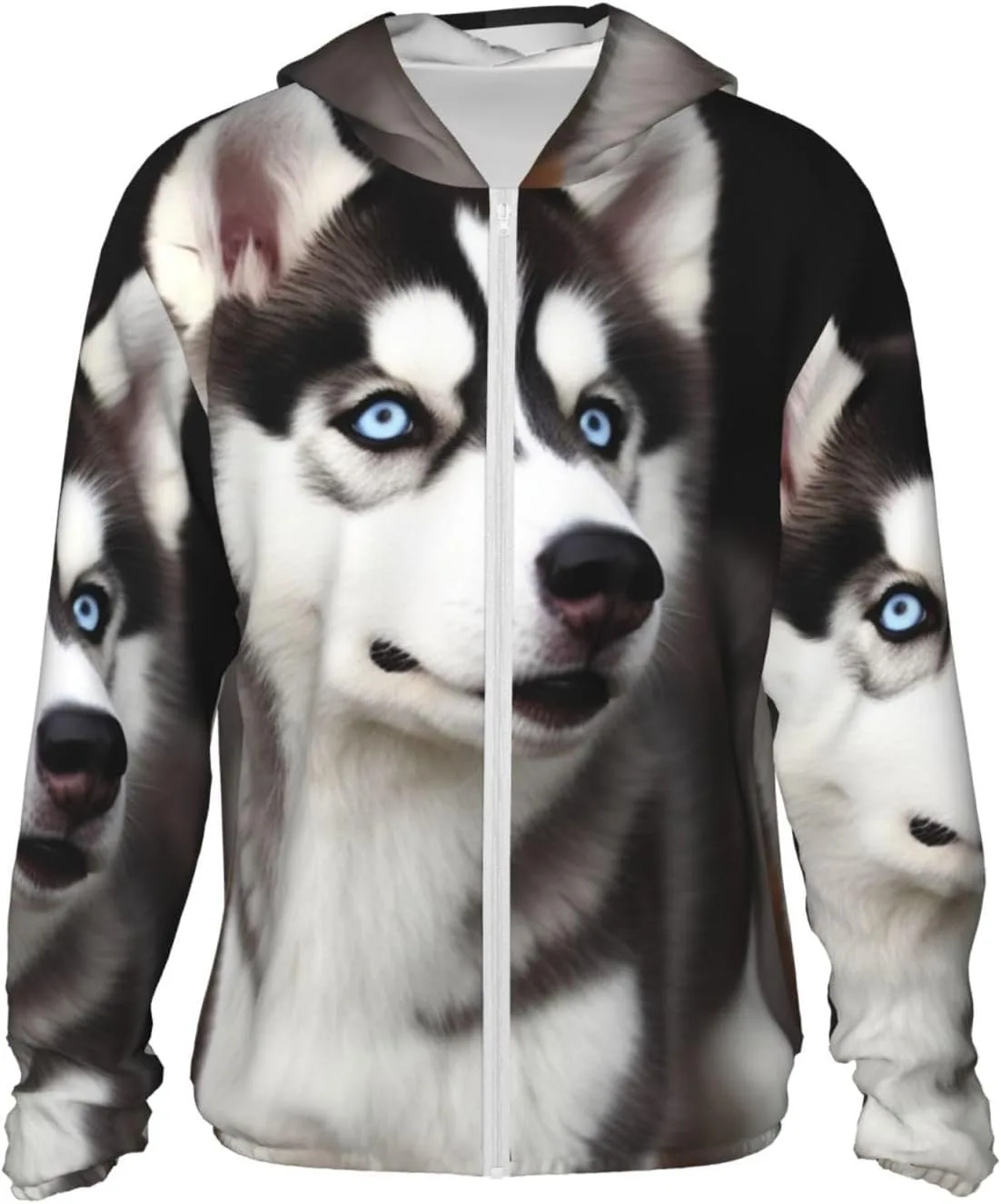 

Cute Husky Dog Unisex солнцезащитный худи с длинным рукавом UPF 50+ GDSHJKLW
