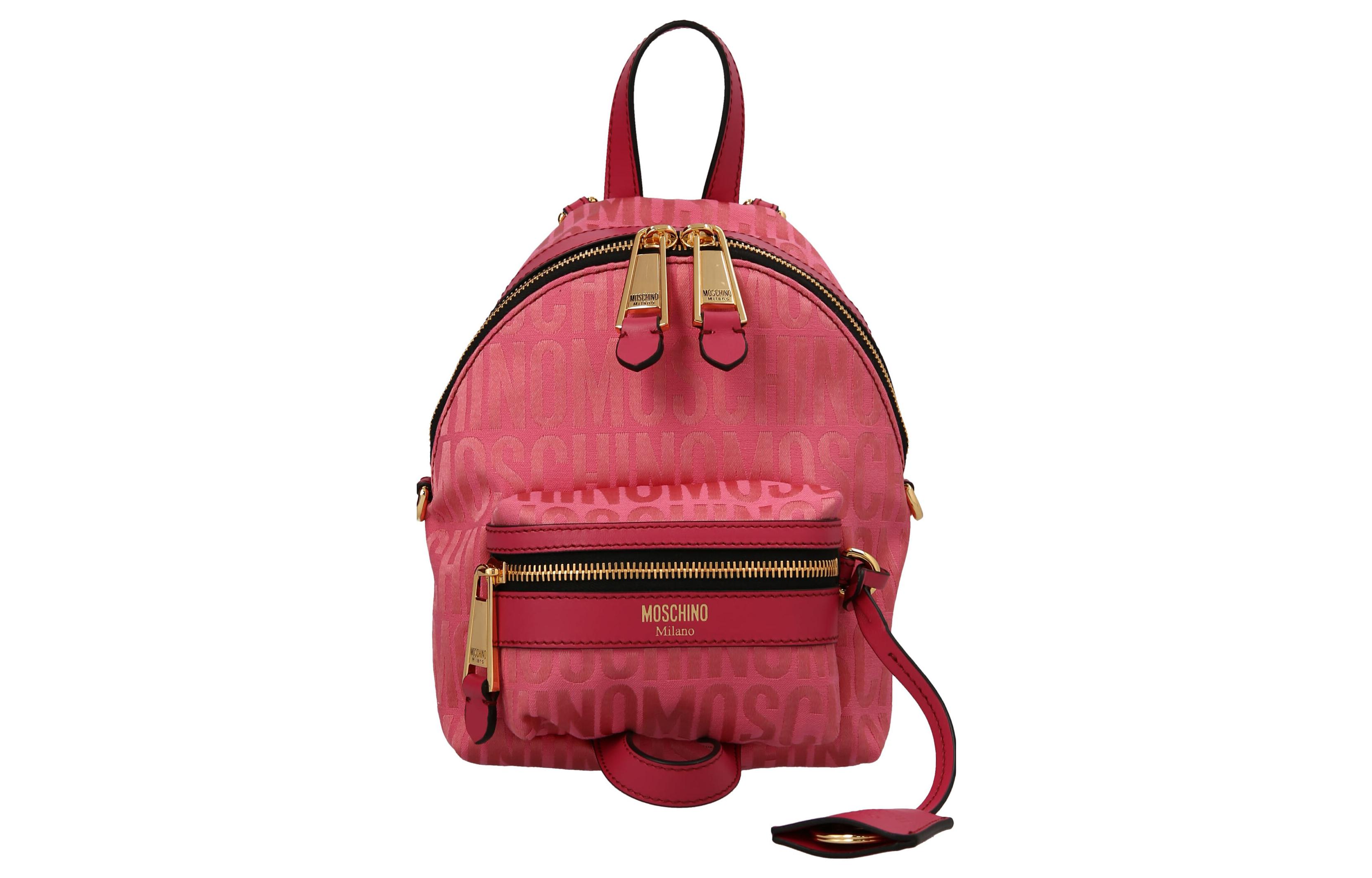 

Хлопковый рюкзак с полиэстером женский фуксия MOSCHINO