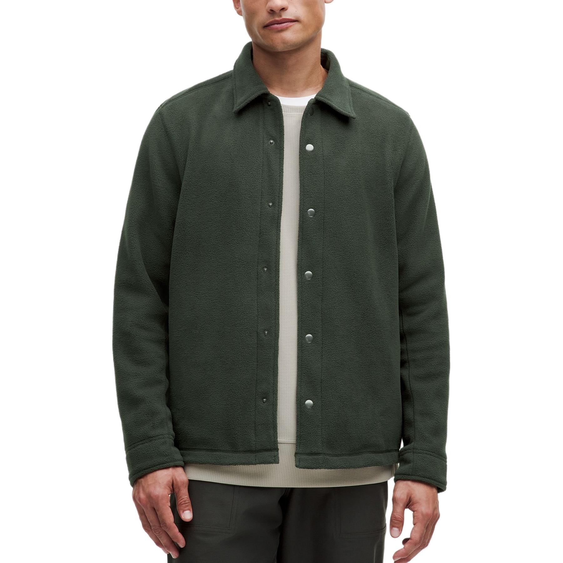 

Флисовая рубашка классического кроя мужская Lululemon, черный