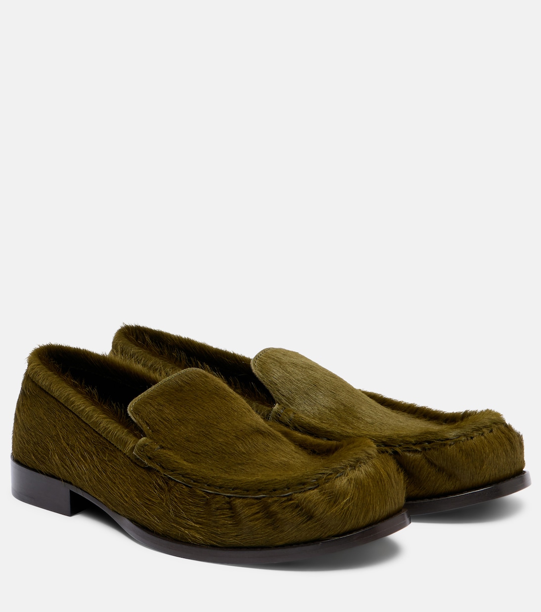 Лоферы из телячьей шерсти Dries Van Noten, Pistache