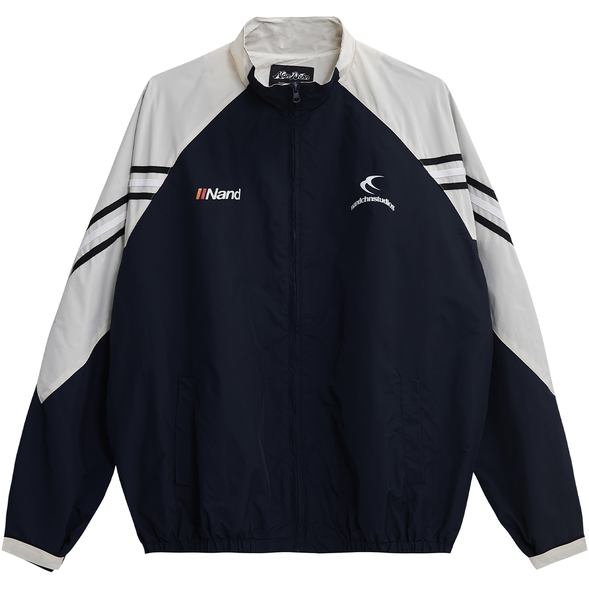 

NANDCHN Куртка Unisex, Navy Blue & Beige