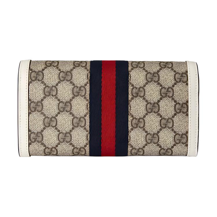 GUCCI Женский кошелек Ophidia из холста и кожи в цвете эбонитовый с белым — фото 3