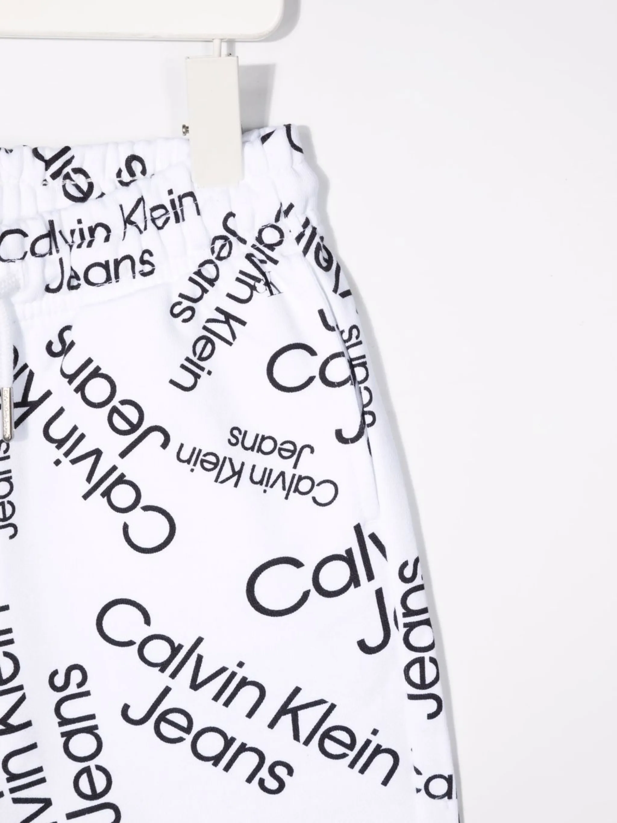Шорты с кулиской и логотипом Calvin Klein Kids, белый — фото 3