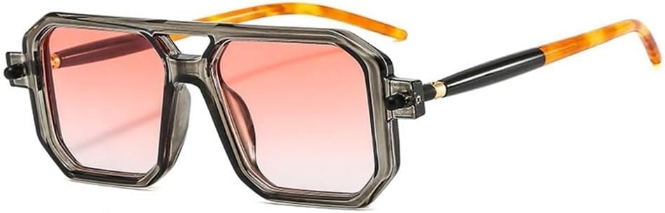 

Женские солнцезащитные очки с двойной перемычкой, прозрачные градиентные линзы, защита от УФ-излучения UV400. Мужские очки для занятий спортом на открытом воздухе, бега и езды на велосипеде Generic, Gray Pink Gradient