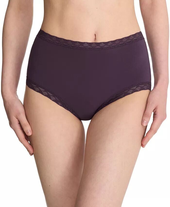

Трусики-брифы из хлопка с высокой посадкой и кружевной отделкой Bliss 755058 Natori, мультиколор