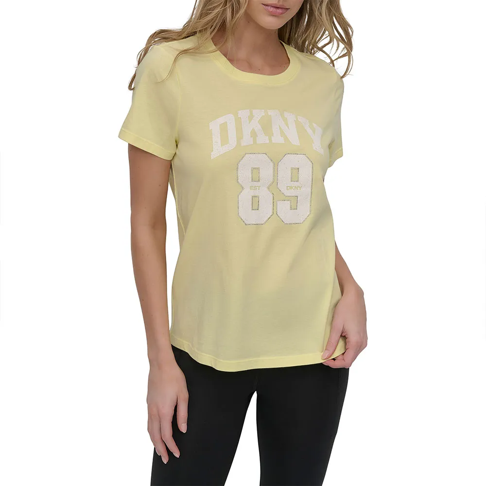 

Футболка с коротким рукавом DKNY Arched 89 Distressed Rhinestone Logo, желтый