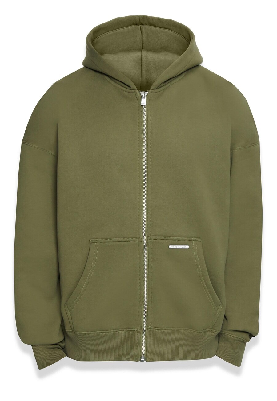 

Толстовка с капюшоном на молнии Dropsize Zip-Up Hoodie, оливковый