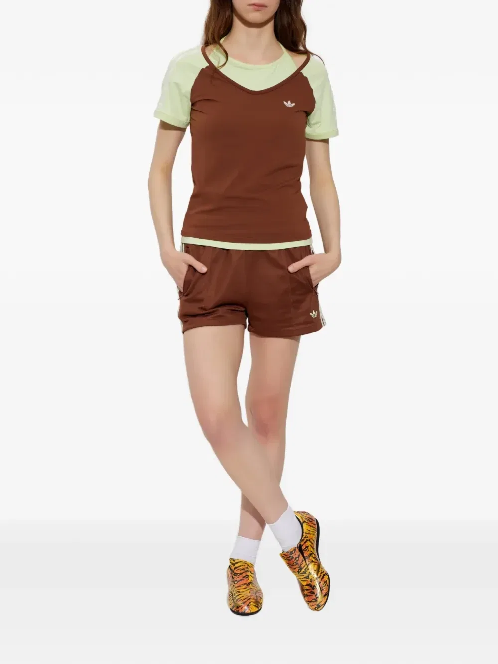Футболка с эффектом многослойности Summer Glow Adidas, коричневый — фото 2