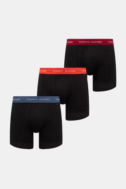 Боксеры из эластичного хлопка 3 шт Tommy Hilfiger, черный