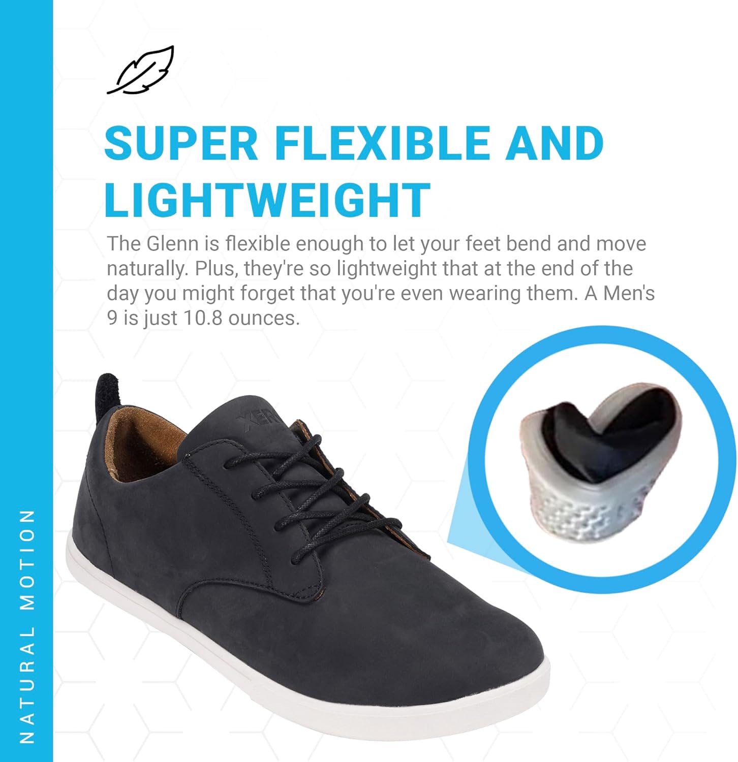 Мужские кожаные минималистичные повседневные туфли Xero Shoes Glenn, белый/черный — фото 4