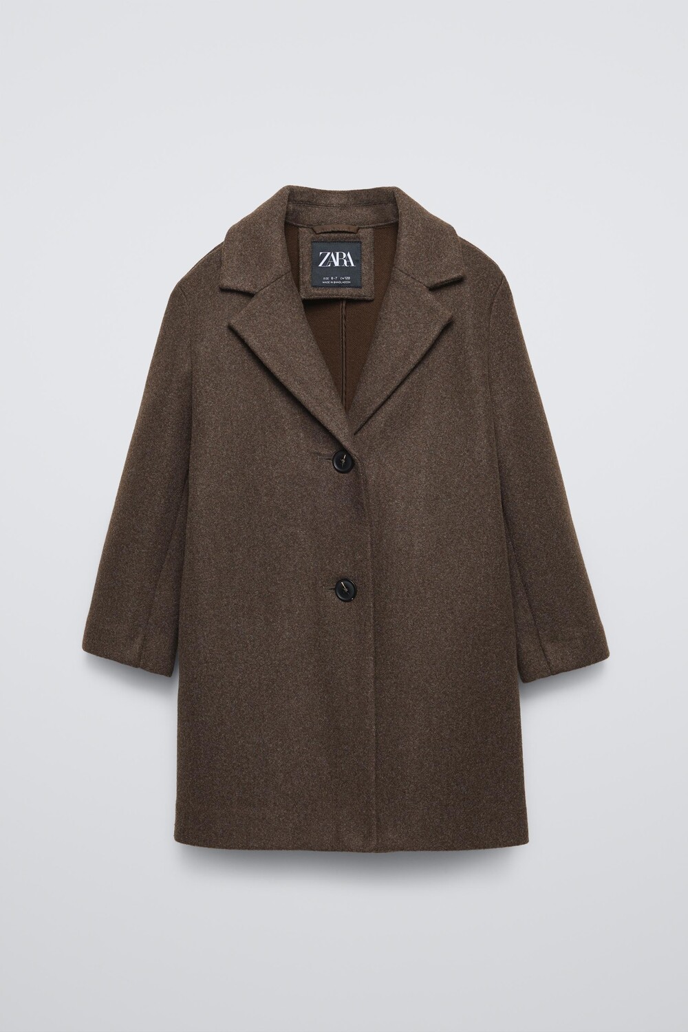 

Пальто с текстурой из войлока ZARA, коричневый мергель