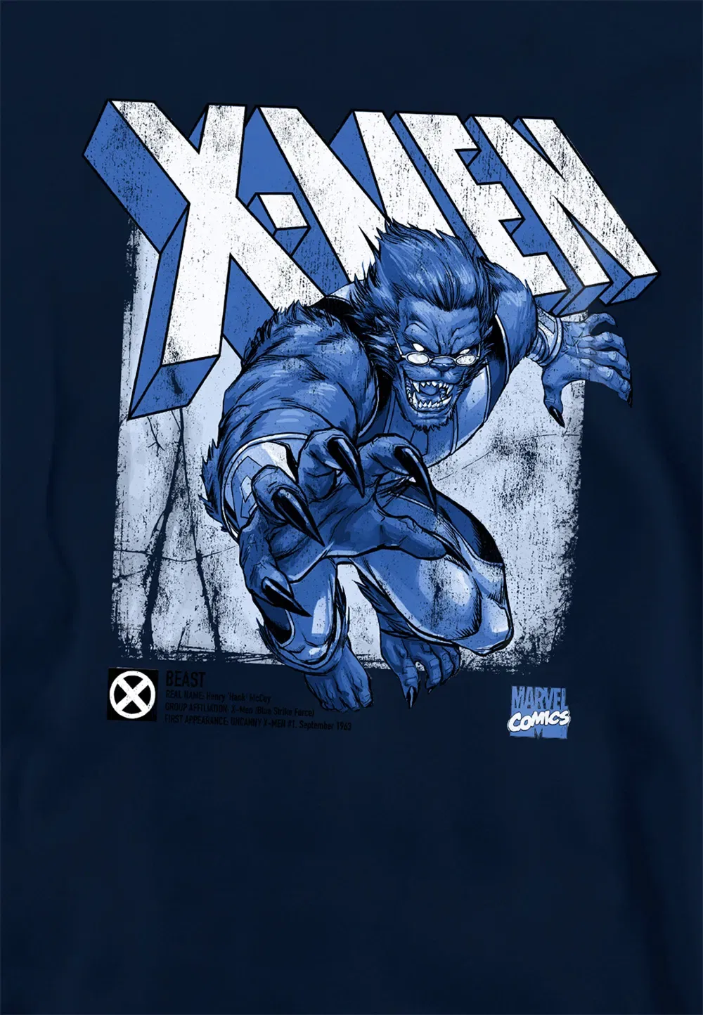 Детская худи Marvel X-Men Beast, темно-синий, темно-синий — фото 2