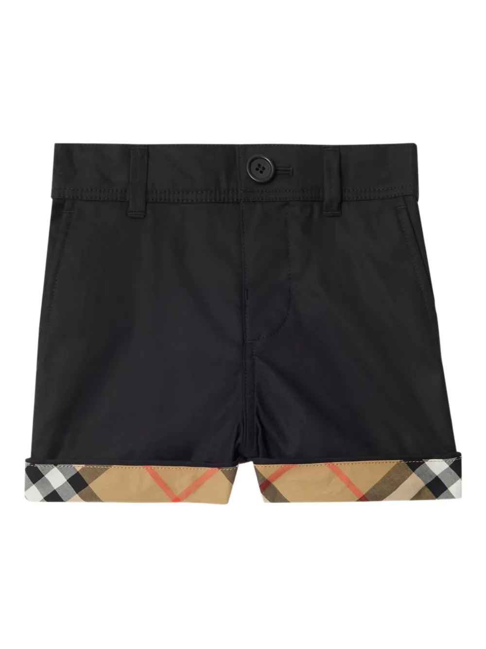 

Хлопковые шорты с подворотами Burberry Kids, черный