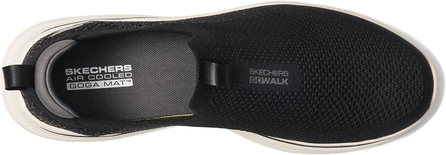 Мужские кроссовки Skechers Go Walk 7 Stretch Fit без шнурков, черный/угольный — фото 2