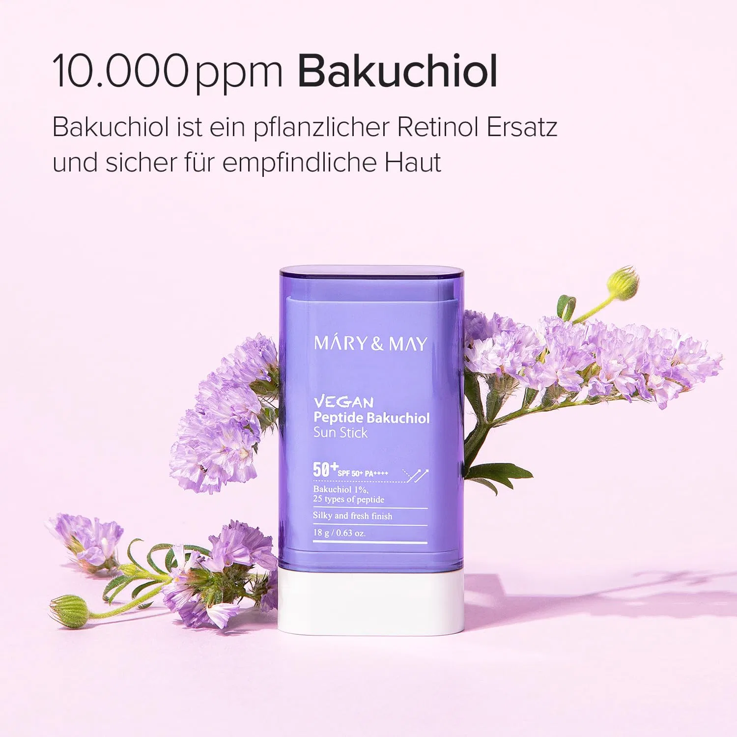 Веганский солнцезащитный стик «Vegan Peptide Bakuchiol Sun Stick» SPF50+ PA++++ от Mary&May 18 г Mary&May — фото 3