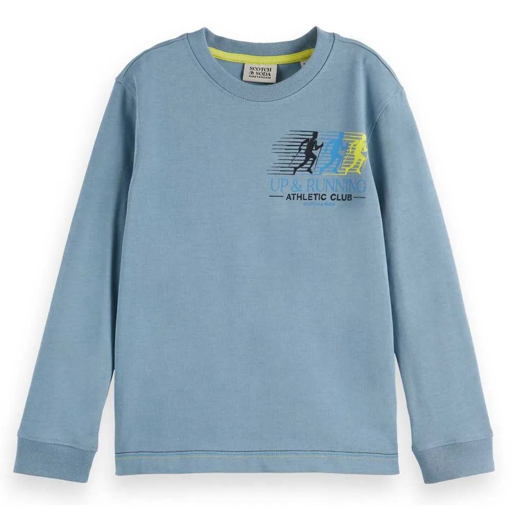 

Футболка с длинным рукавом Scotch & Soda Relaxed Fit Front And Back Artwork, синий