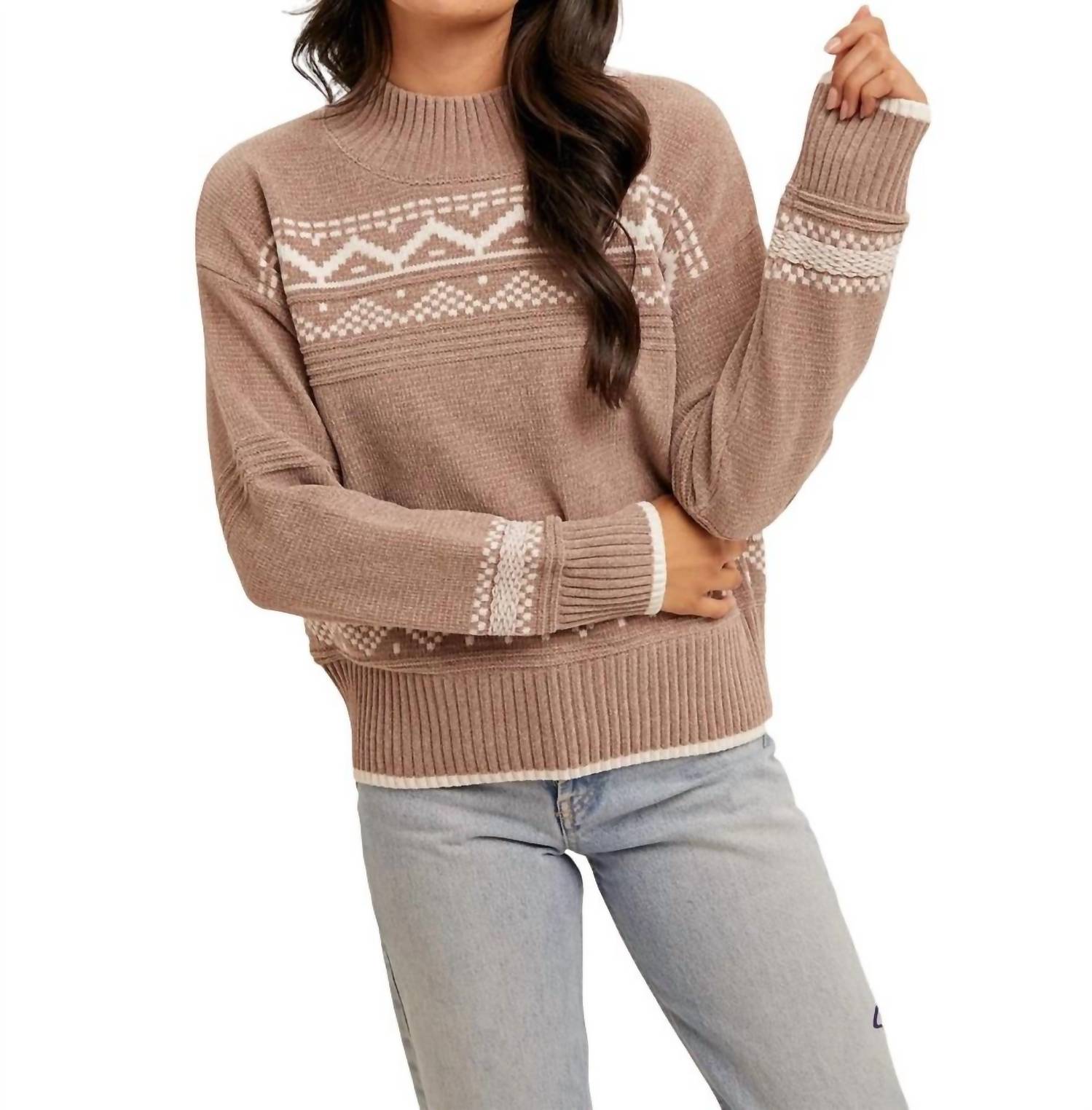 

Полуводолото свитер в цвете мокко Hem & Thread, мокко