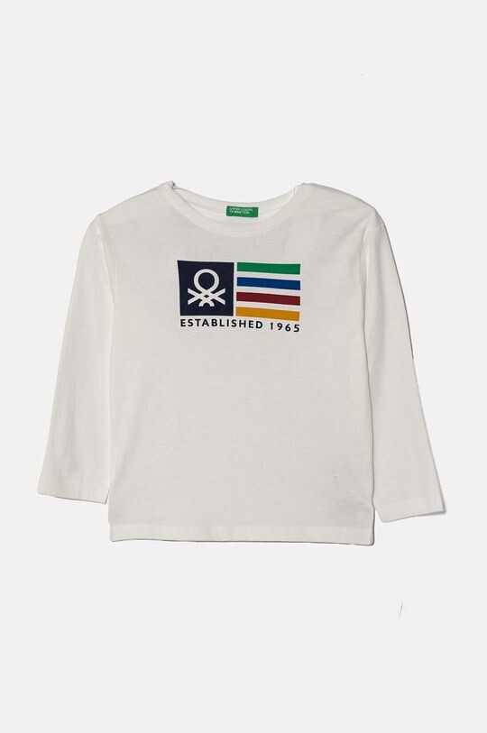 

Детская хлопковая рубашка с длинным рукавом United Colors of Benetton, белый