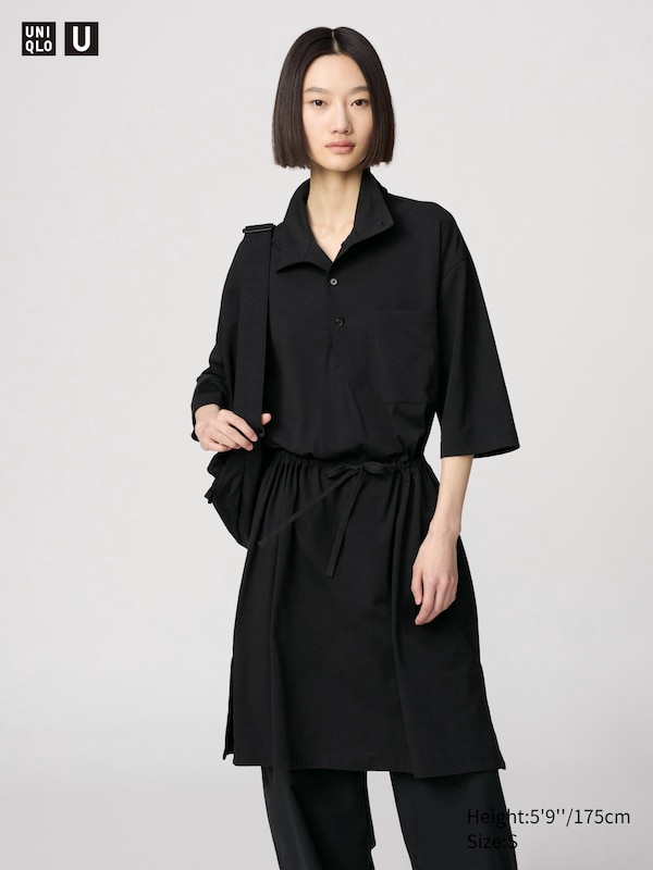 

Платье из джерси (половина рукава) Uniqlo, черный