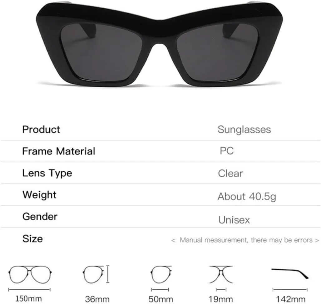 

Ретро-солнцезащитные очки «кошачий глаз» в оправе «желе» для женщин, модные, большого размера, с защитой от УФ-излучения UV400 UATXTAU, Glossy Black Grey