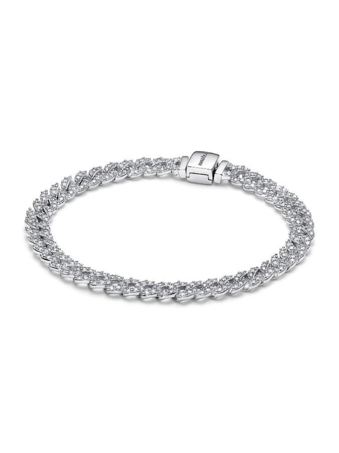 

Браслет Pandora Timeless Pavé Cuban Chain Bracelet, стерлинговое серебро