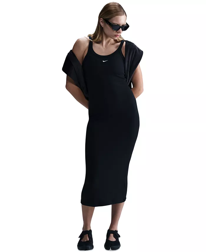 

Спортивная одежда для женщин: платье-майка Chill Knit Tight Mini-Rib Nike, черный