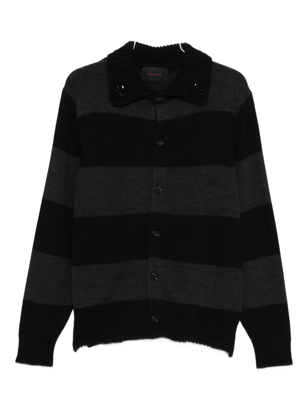 

Украшенный полосатый кардиган Simone Rocha, серый