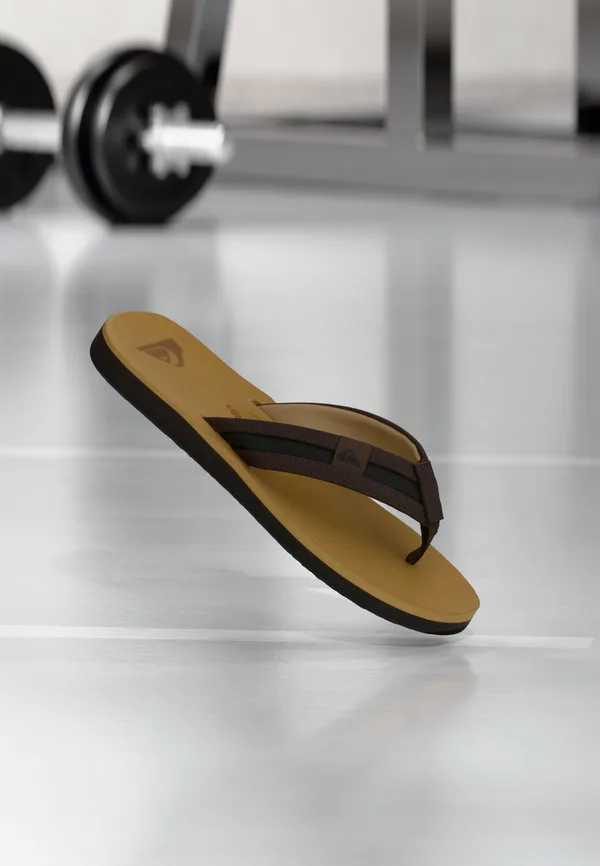 Сандалии carver squish 26 с т-образным ремешком Quiksilver, Sand/Dark Chocolate