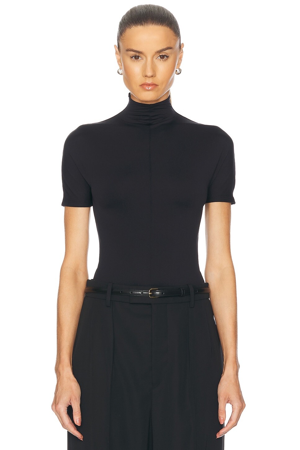 

Боди с короткими рукавами RHW из коллаборации с Rosie Huntington-Whiteley WARDROBE.NYC, черный