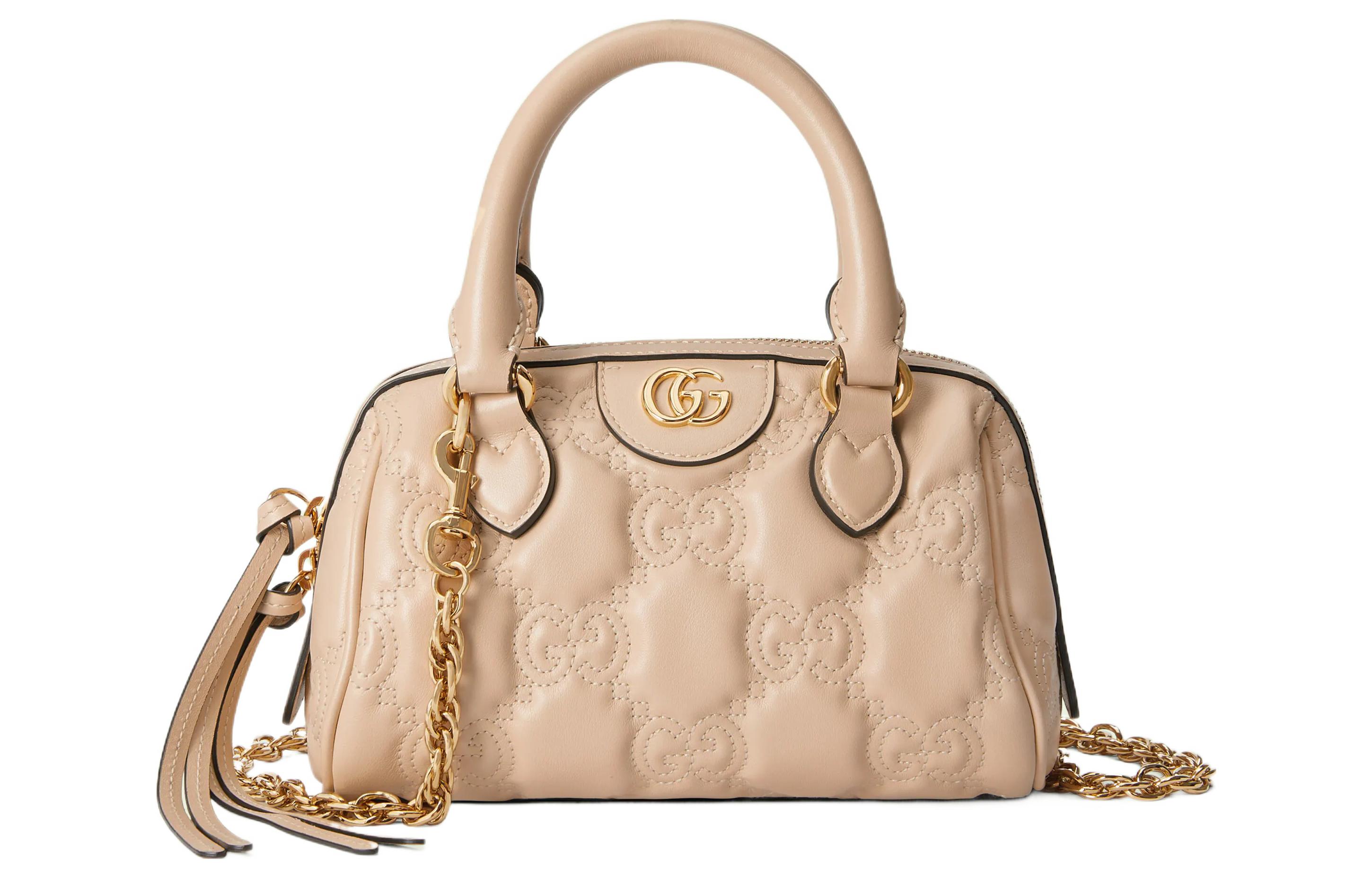 

GUCCI GG Matelassé Leather Controller Boston Bag Shoulder Bag, Handbag Mini Women's Beige Yellow