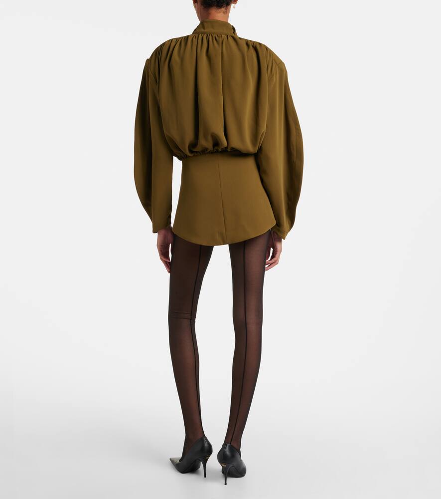 Блуза Hiver Russe из крепового твила Mugler, Olive Green — фото 3