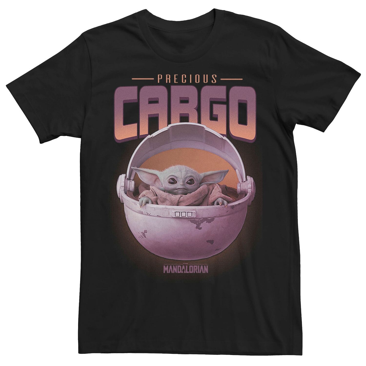 

Мужская фиолетовая футболка The Mandalorian The Child Precious Cargo Star Wars, черный