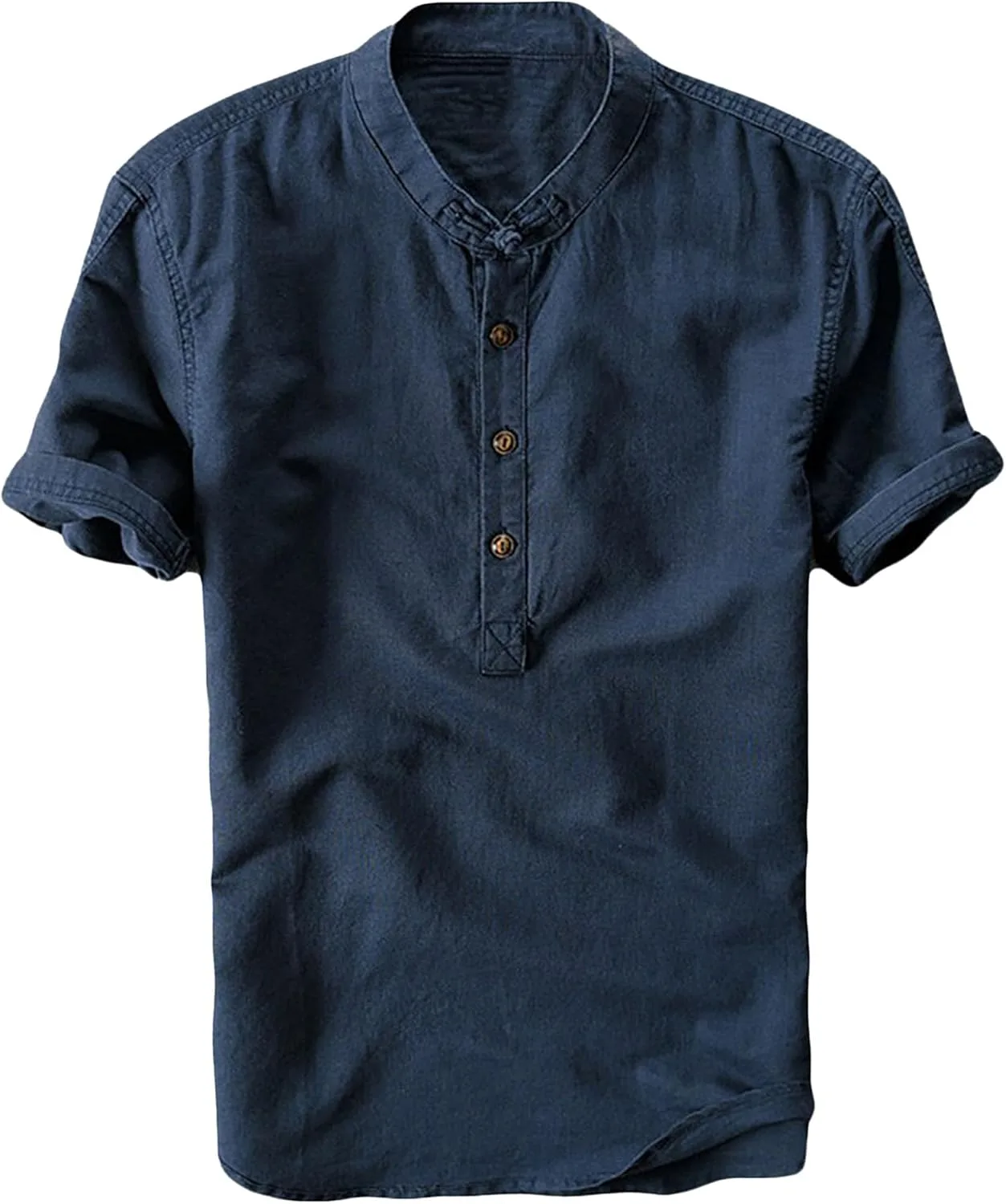 

Мужская хлопковая льняная футболка с V-образным вырезом Maiyifu-GJ