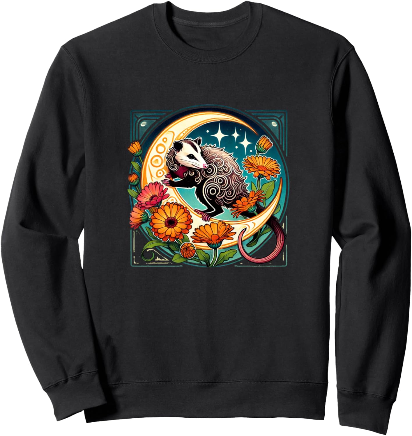 

Иллюстрация опоссума в стиле модерн. Толстовка Vintage Opossums Love Snugg, черный