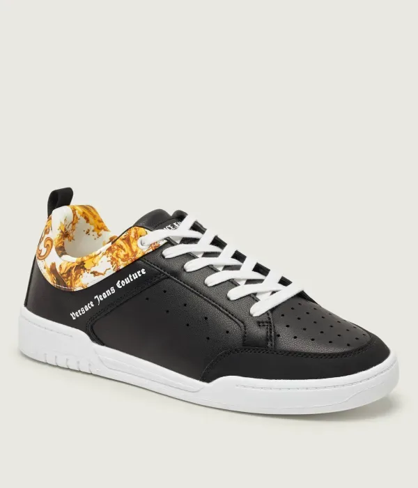 Кожаные кроссовки BROOKLYN SOLE DIS. 63 Versace Jeans Couture, черный
