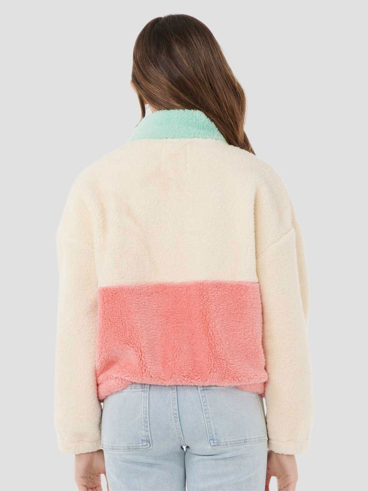 Детская толстовка Rip Curl Block Party Polar Kids Sweatjacke, pink — фото 2