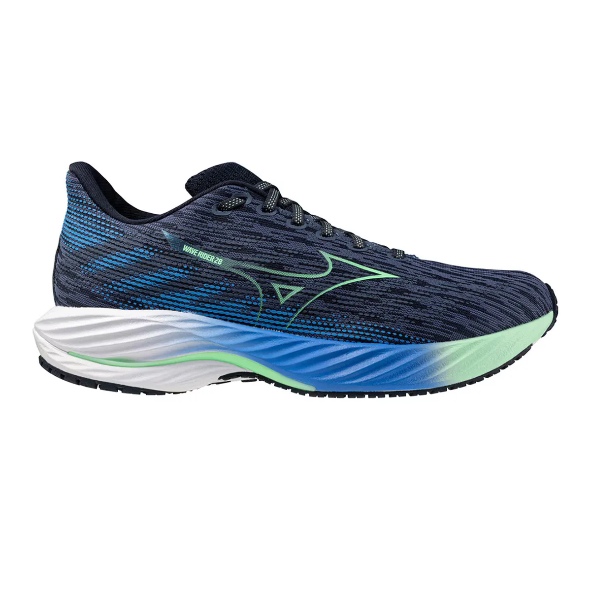 

Мужская кроссовки для бега WAVE RIDER 28 Mizuno, синий/зеленый