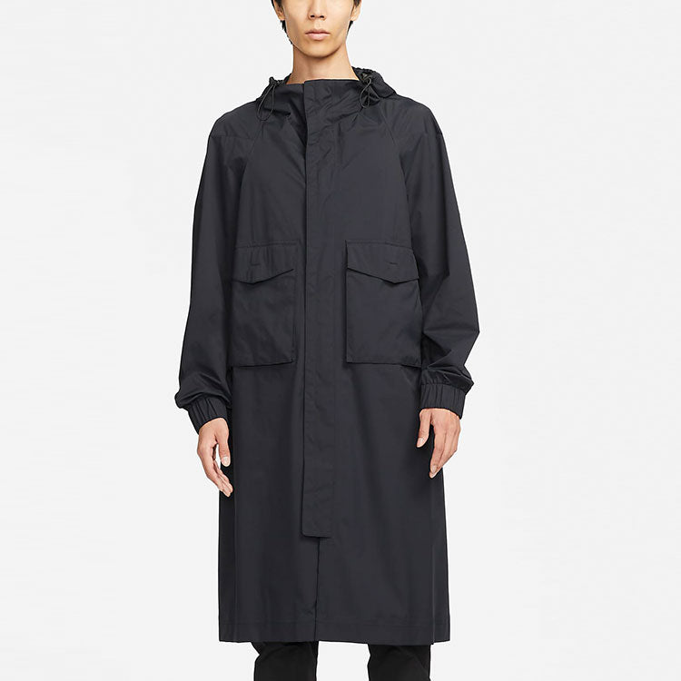 Куртка Men's Nike ESC Series Every Stitch Series Solid Color Long Sleeves Hooded Windbreaker Jacket Black — фото 4