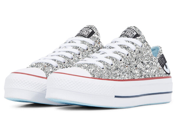 Кроссовки chiara ferragni x chuck taylor all star lift ox 'silver red' Converse, серебряный — фото 3