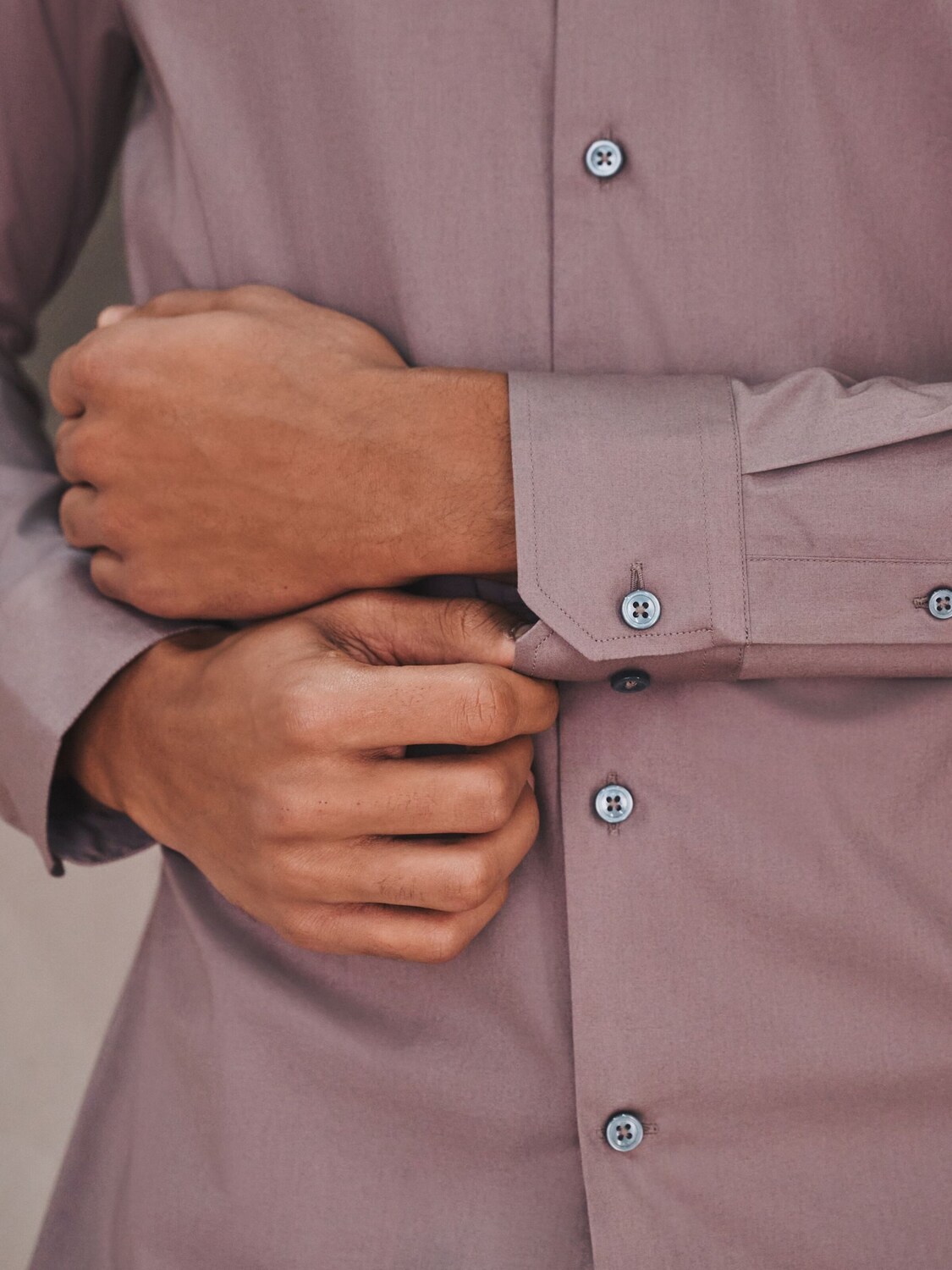Next Рубашка slim fit на пуговицах в цвете Mauve — фото 4