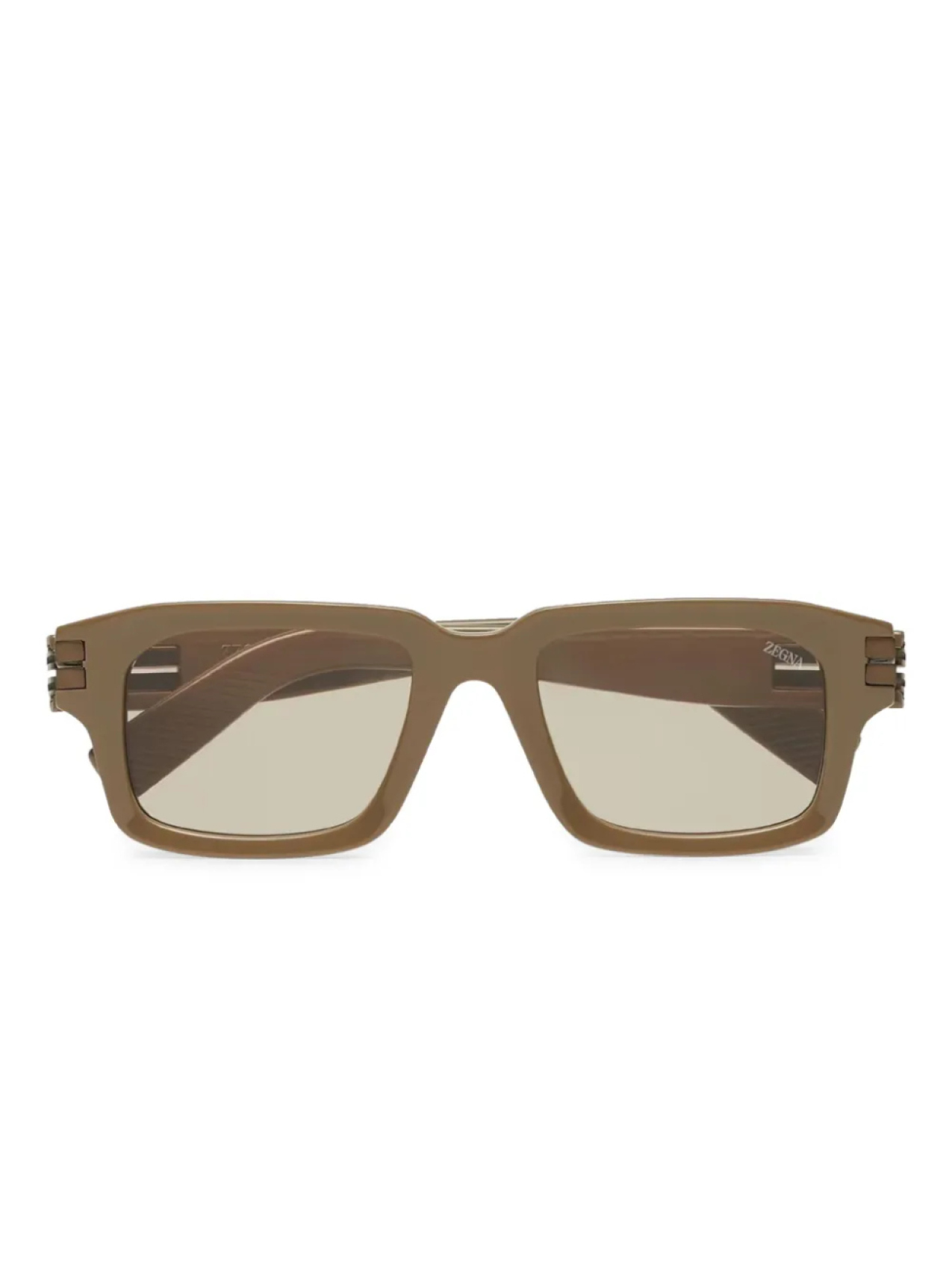 

Zegna square-frame солнцезащитные очки, коричневый