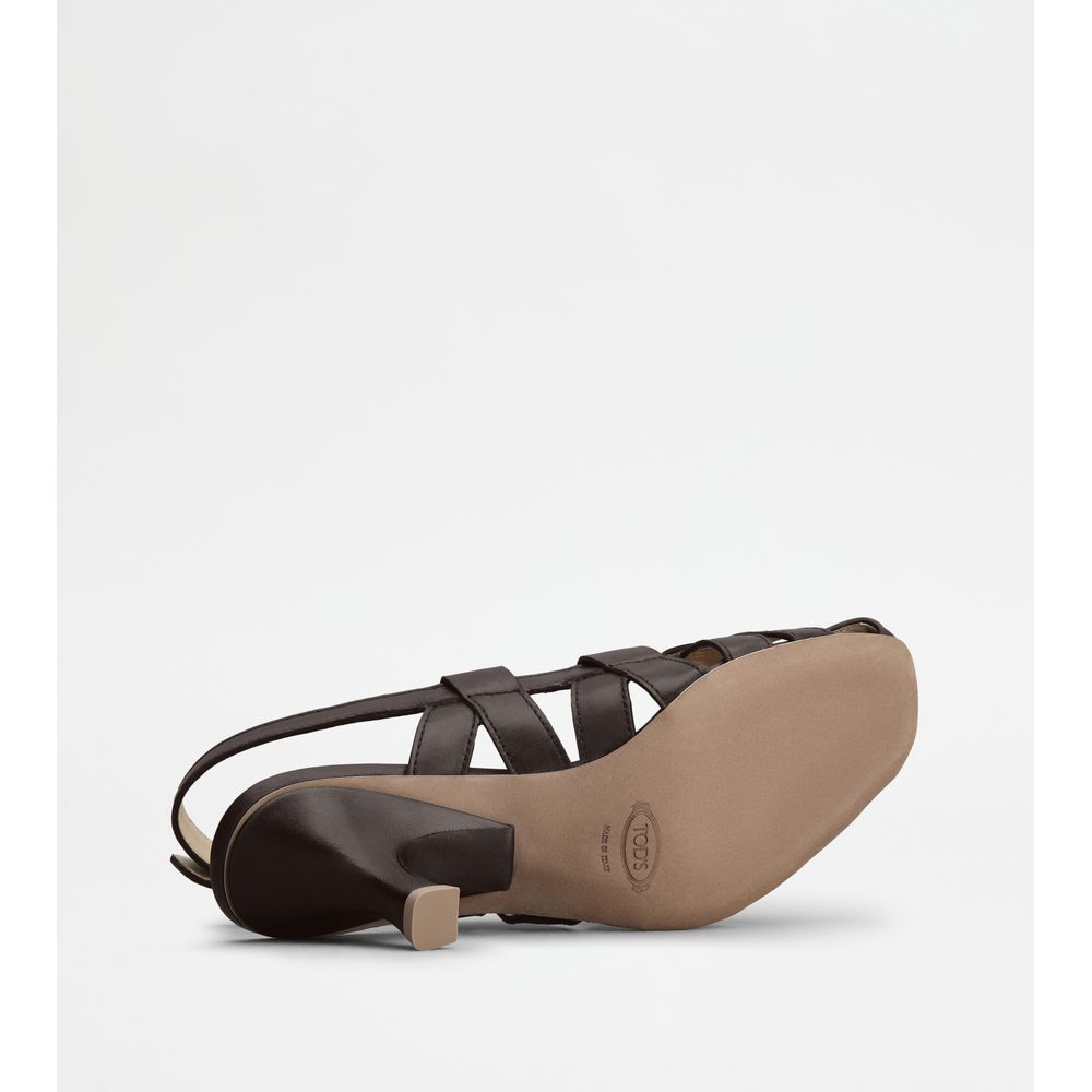 Туфли-лодочки с открытой пяткой из кожи TOD's, коричневый — фото 4