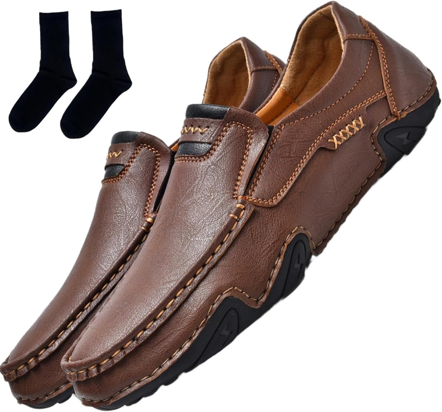 

Мужские ручной работы комфортные лоферы, кожаные туфли без застежки с широкой ноской для прогулок, новые повседневные деловые туфли Generic, 03