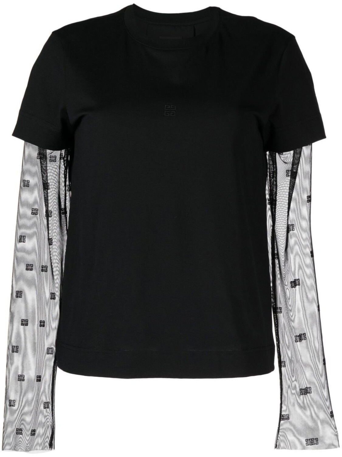 

Givenchy футболка с прозрачными рукавами, черный
