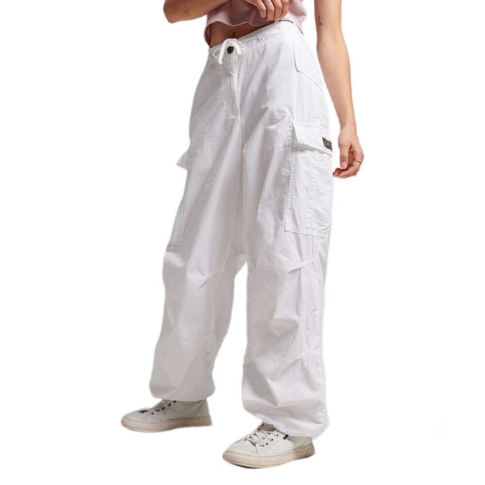 

Брюки Superdry Vintage Baggy Parachute cargo, белый