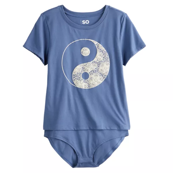 

Боди с короткими рукавами и принтом для девочек 6-16 лет So, цвет lace yin yang