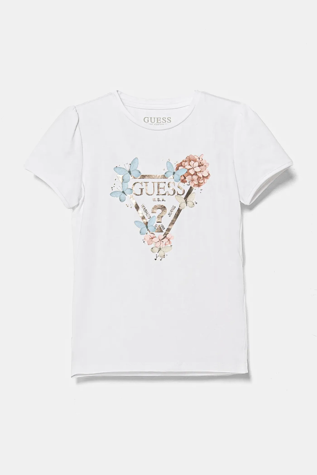 

Хлопковая футболка для детей Guess, белый