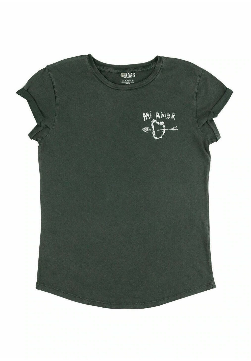 

Футболка с принтом MI AMOR SMALL PRINT VINTAGE Mira Paris, зеленый